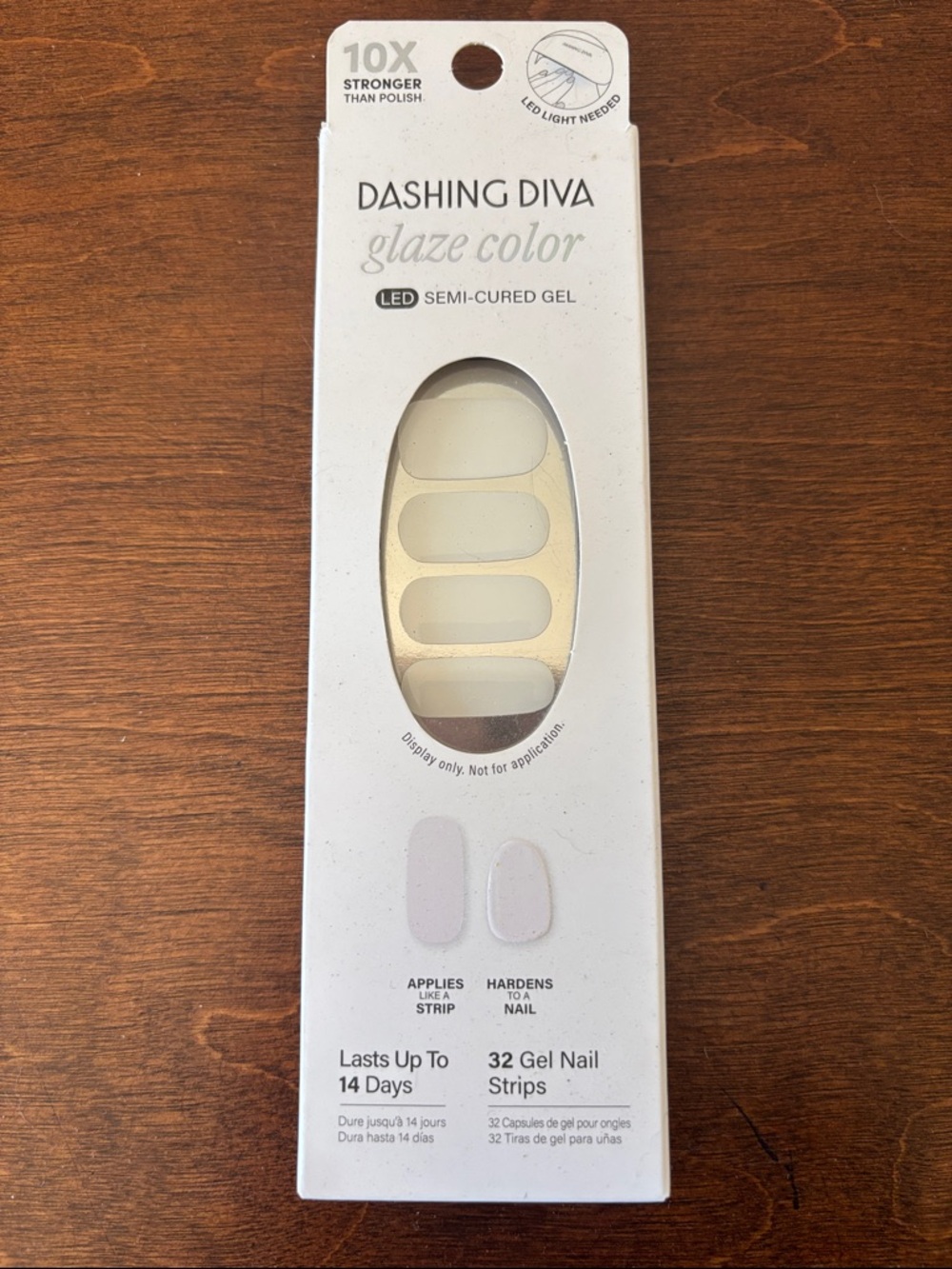 Dashing Diva Glaze Color LED Semi-Cured Gel Nail Strips - Pale Pink